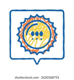 hot weather doodle icon sketch vector. hot weather sign. isolated symbol illustration