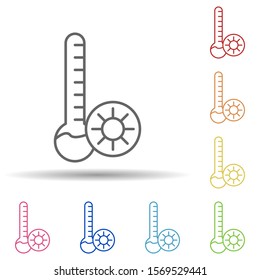 Hot weather sign in multi color style icon. Simple thin line, outline vector of automation icons for ui and ux, website or mobile application