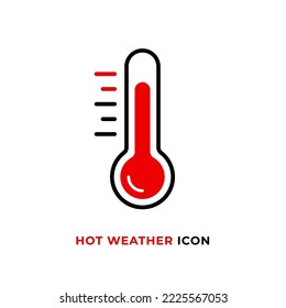 Hot weather vector icon concept isolated on white background in simple flat style