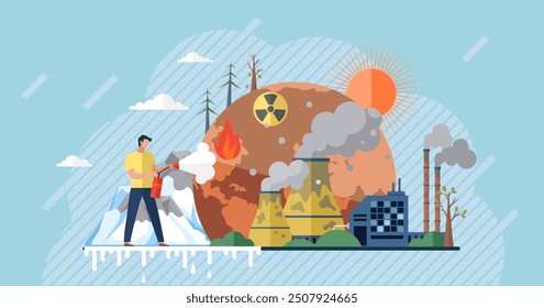 Hot weather vector illustration. Worldwide, thermometer ascends, rising crescendo in evolving melody global warming The hot weather concept is composition, each temperature elevation contributing