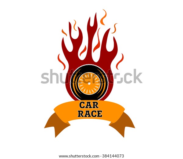 Hot\
Wheel in Fire flame Logo design vector\
template\
