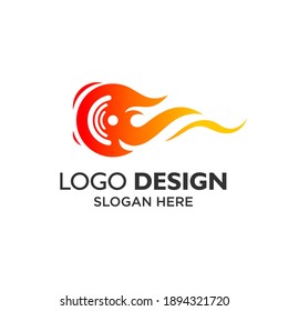 Hot Wheel Logo Design Template