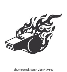 Hot whistle fire logo silhouette. sport club graphic design logos or icons. vector illustration.