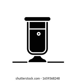 Hot wine drink black icon, concept illustration, vector flat symbol, glyph sign.