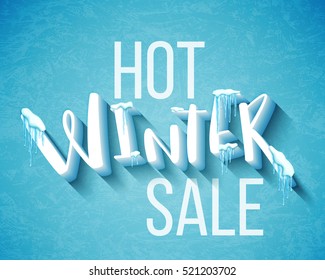 Hot winter sale banner, vector illustration, eps10