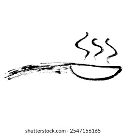 Hot Wok Dry Brush Ícone Grunge