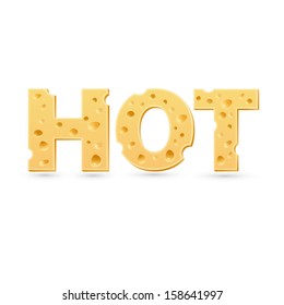 Hot word of cheese. Vector word template