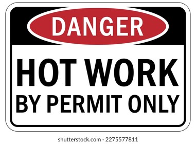 Hot work area sign and labels