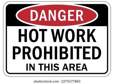Hot work area sign and labels