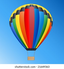 hot-air balloon in the blue sky