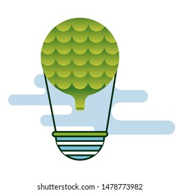 Hotair balloon flat color illustration