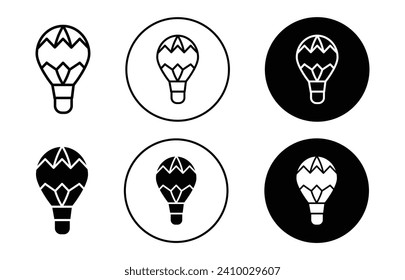 hotair balloon flat line icon set. hotair balloon Thin line illustration vector
