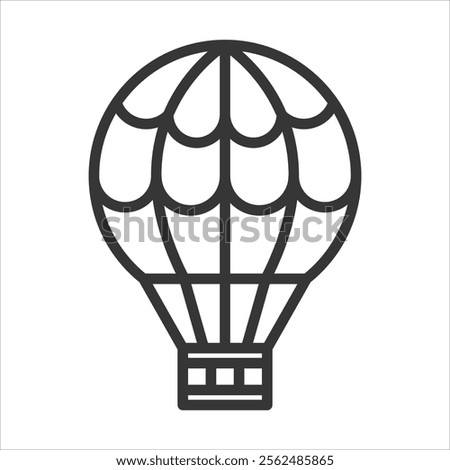 Hotair Balloons Icon Vector Illustration Outline Style