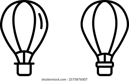 hot-air-balloon outline or line icon design bundle.