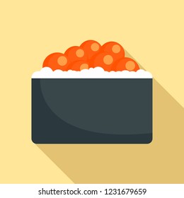 Hotate tai sushi icon. Flat illustration of hotate tai sushi vector icon for web design