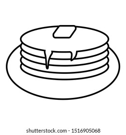 Hotcakes Butter Served On Plate Vector Stock Vector (Royalty Free ...