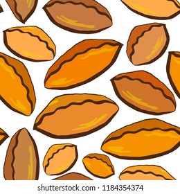 Hotcakes Vector Seamless Pattern - Cartoon illustration of pies, traditional pastry in Eastern Europe