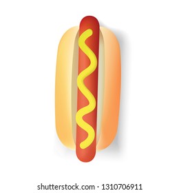 Hotdog. American hotdog sandwich - Vector