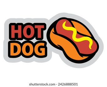 Hotdog badge cartoon characters. Best for logo, sticker, and mascot with street food themes