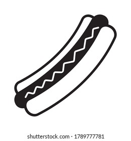Hotdog bread or hot dog flat icon for apps and websites