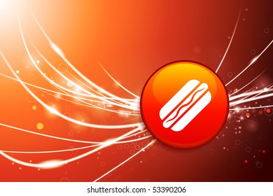 Hotdog-Taste auf rotem abstraktem hellgelbem Hintergrund - Original-Illustration