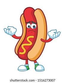 hotdog cartoon mascot character design vector