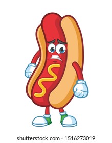 hotdog cartoon mascot character design vector