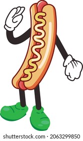 Hotdog cartoon vector art and illustration