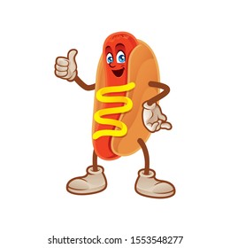 Hotdog Character Gives Thumbsup Food Mascot Stock Vector (Royalty Free ...