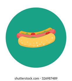 
Hotdog Colored Vector Icon
