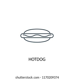 hotdog concept line icon. Simple element illustration. hotdog concept outline symbol design from Food set. Can be used for web and mobile UI/UX