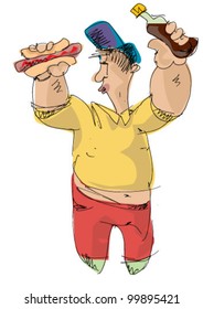 hot-dog eater - joke - cartoon