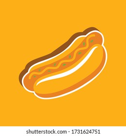 Hotdog. Fast food. Food icon. Isolated vector illustration.