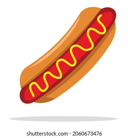 hotdog fast food illustration isolated on white background, icon fast food vector design