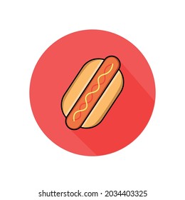 hotdog flat design on red background