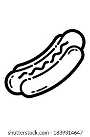Hotdog Flat Icon Isolated On White Background