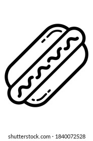 Hotdog Flat Icon Isolated On White Background