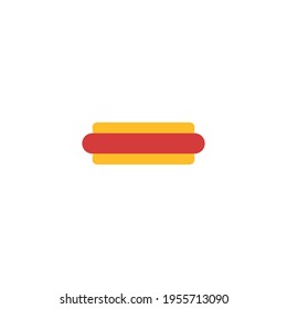 Hotdog flat icon. Simple style fast food restaurant poster design background symbol. Logo design element. T-shirt printing. Vector for sticker.