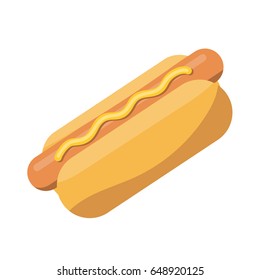 Hotdog flat icon vector isolated on white background