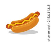 Hotdog. Flat vector illustration for posters, menus, brochures and web