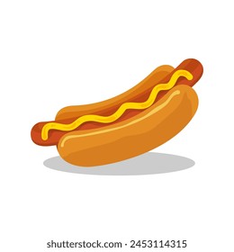 Hotdog. Flat vector illustration for posters, menus, brochures and web