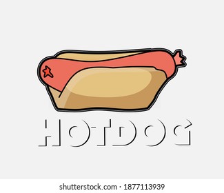 hotdog food design, can be used for icons or logos.