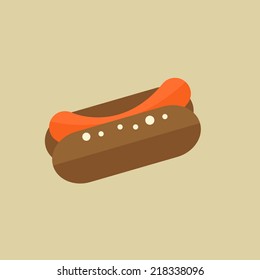 Hotdog. Food Flat Icon