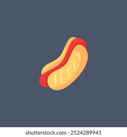 hotdog food in flat vector design.