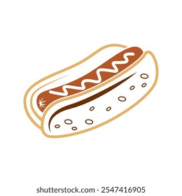 Hotdog food icon logo design template