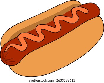 Hotdog food of illustration vector