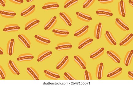 hotdog food pattern background cute. Hotdog pattern seamless background texture repeat. seamless pattern of hot dog