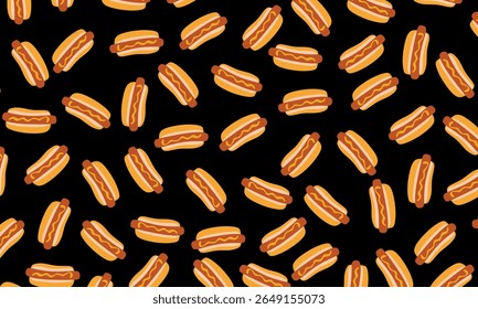 hotdog food pattern background cute. Hotdog pattern seamless background texture repeat. seamless pattern of hot dog