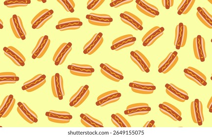 hotdog food pattern background cute. Hotdog pattern seamless background texture repeat. seamless pattern of hot dog