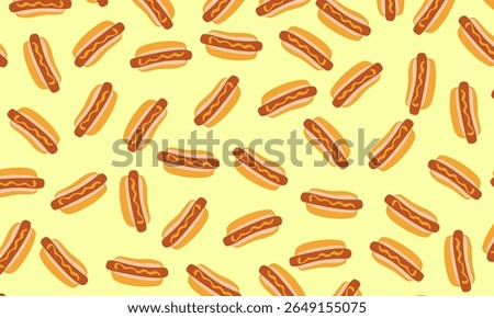 hotdog food pattern background cute. Hotdog pattern seamless background texture repeat. seamless pattern of hot dog